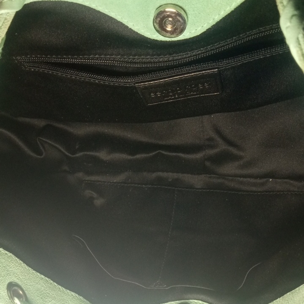 NWOT Mint Green Suede Shoulder Bag By Sergio Rossi - Picture 7 of 11